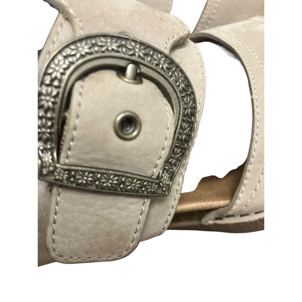 Dansko Ramona Taupe Leather Nubuck Double Strap Sandals Block Heels Size 39‎ / 9 - Picture 9 of 16